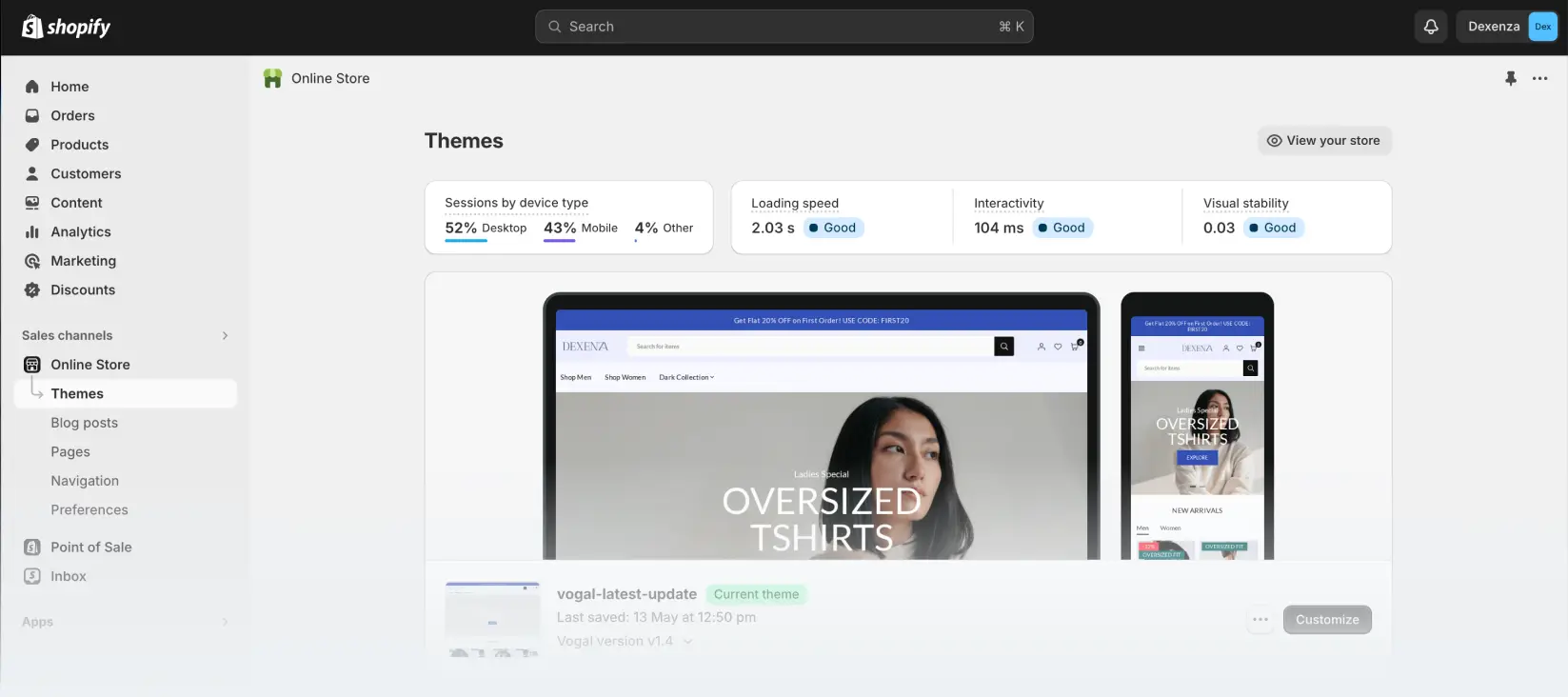 shopify dashboard image